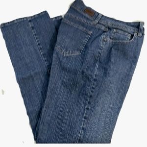 Lee Women's Stretch Cotton Denim Straight Leg Mid-Rise Blue Jeans Size 14